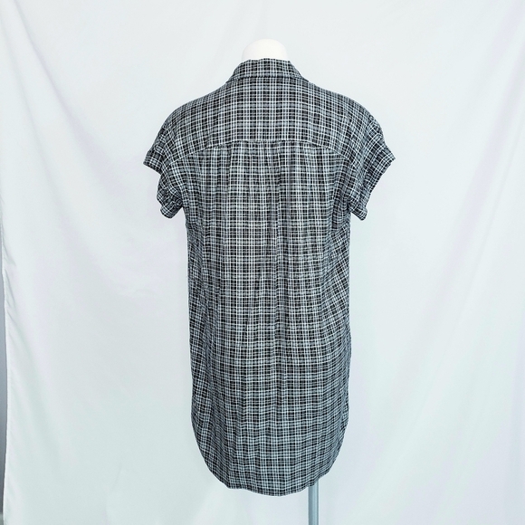 Madewell Plaid Central Shirt Dress Thompson Black & White - Picture 5 of 11